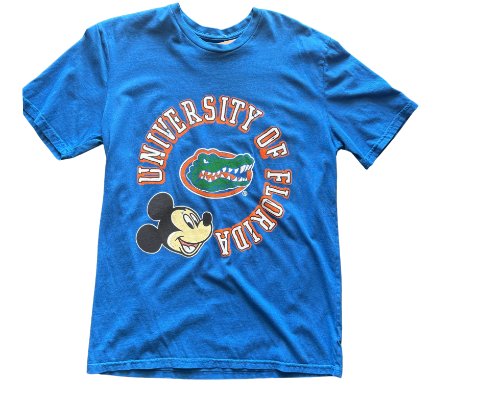 University of Florida Gators Mickey Mouse Disney men's T-shirt in blue - officially licensed NCAA fan gear