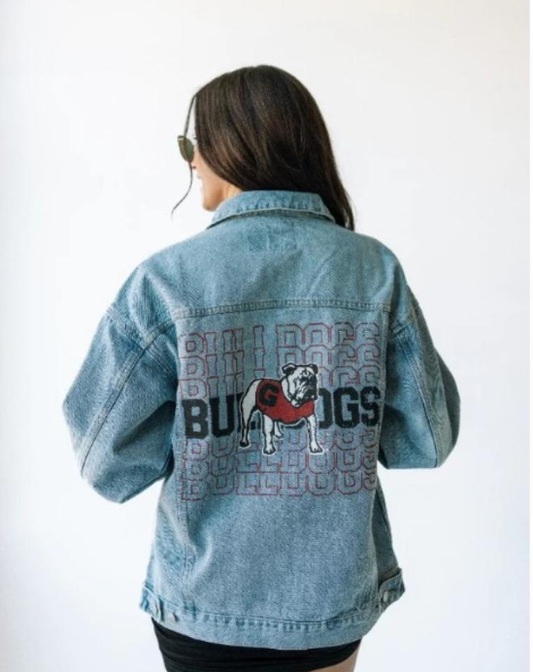 University of Georgia Bulldogs Gameday Social Roger Repeating Denim Jacket