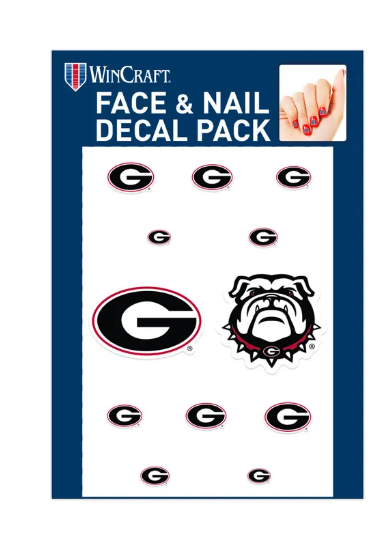 University of Georgia Bulldogs Wincraft Nail and Face Tattoo - officially licensed fan gear