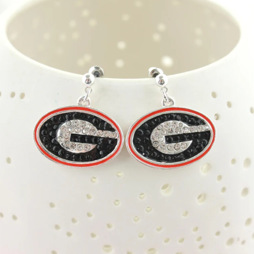 University of Georgia Bulldogs Seasons Jewelry Crystal Power G Earrings