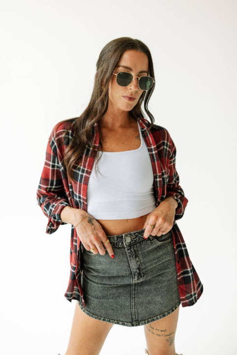 Gameday Social Ladies Plaid Shirt