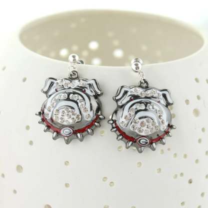 University of Georgia Bulldogs Seasons Jewelry Crystal Logo Earrings