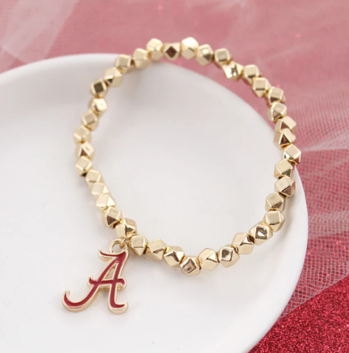 University of Alabama Crimson Tide Seasons Jewelry Gold Stretch Bracelet