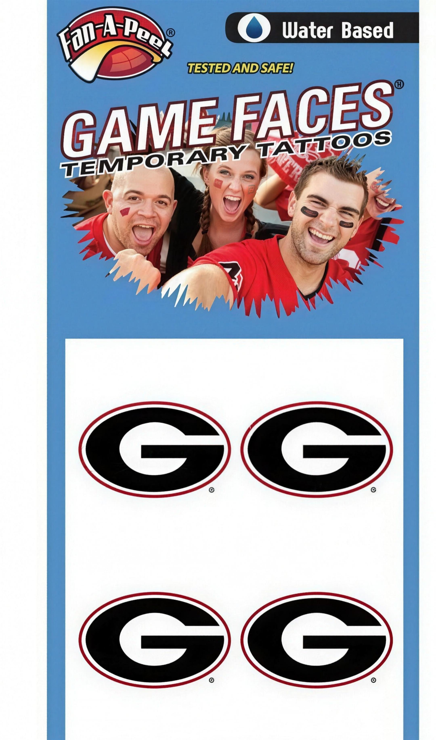 Georgia Bulldogs Fan A Peel G Face Tattoo