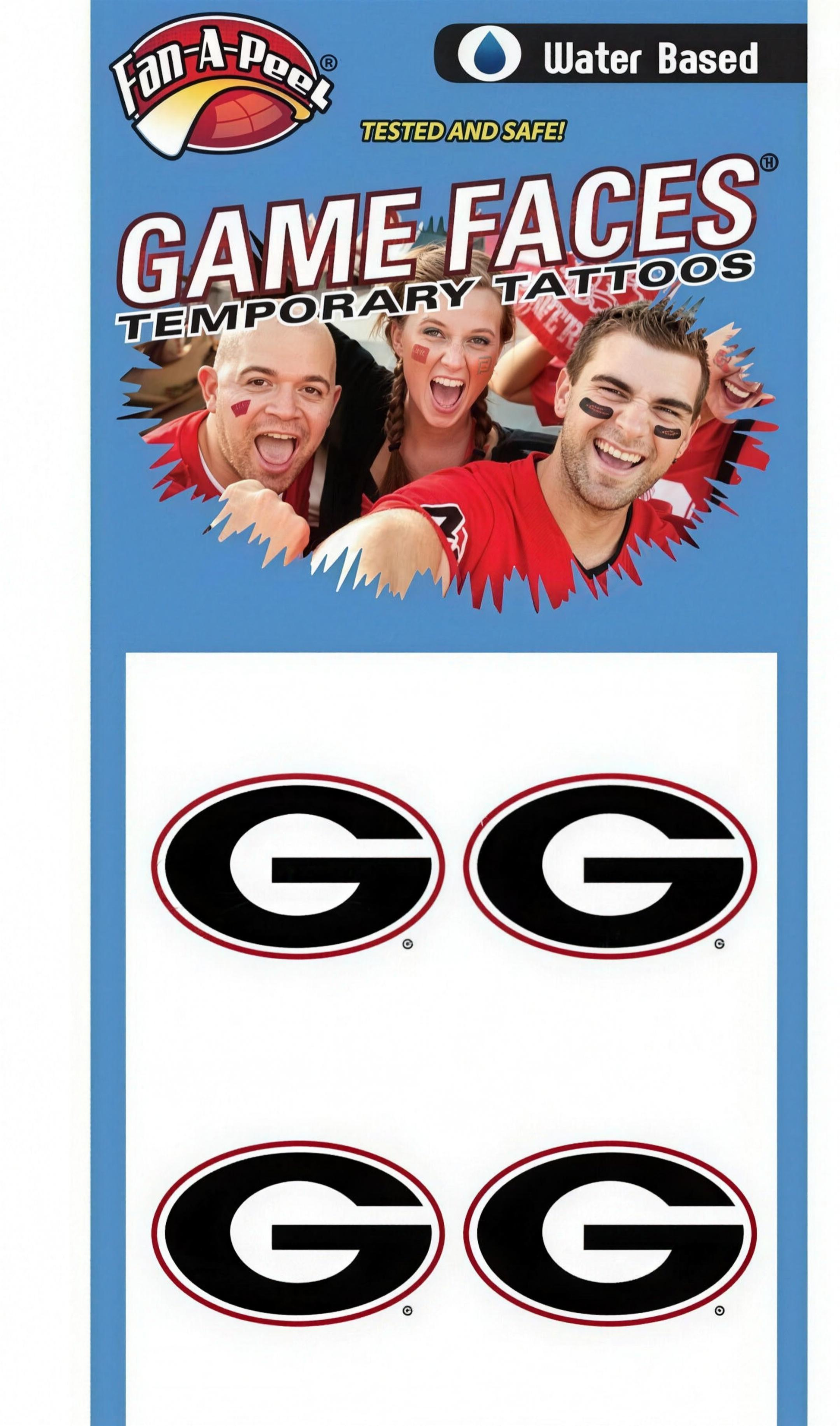Georgia Bulldogs Fan A Peel G Face Tattoo