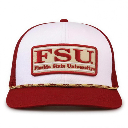 NCAA Florida State Seminoles The Game FSU Bar Patch Rope Trucker White Snapback Hat