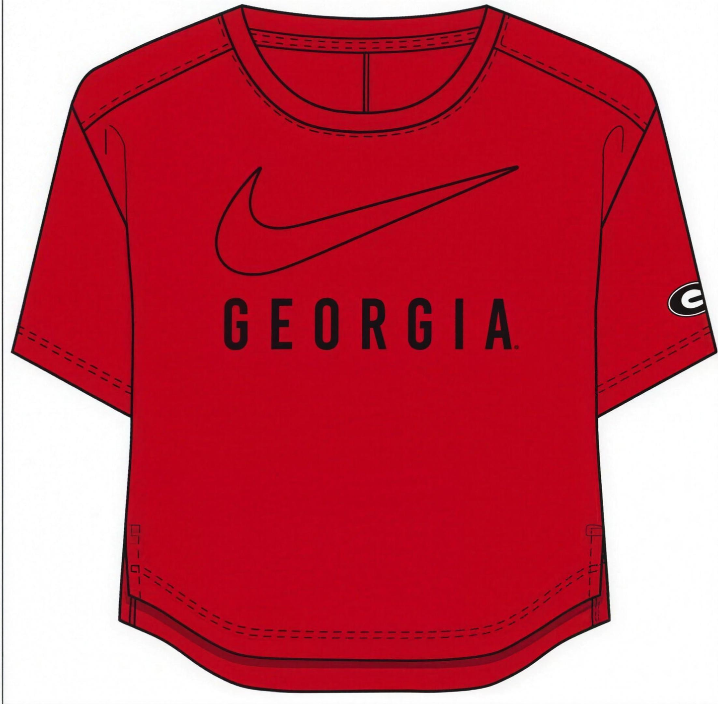 University of Georgia Womens Nike Performance DF Crop Top