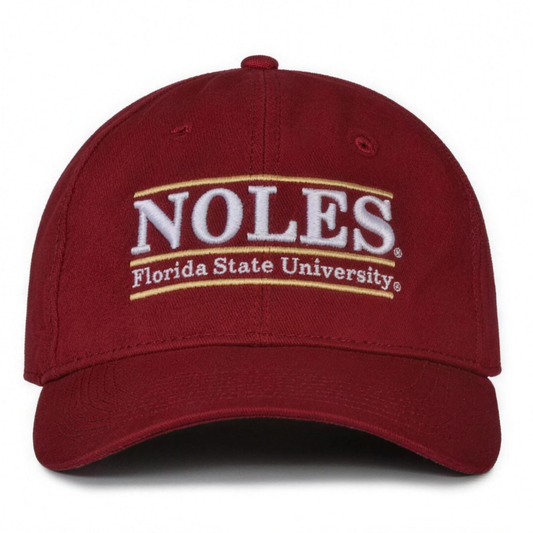 NCAA Florida State Seminoles The Game Noles Bar Design Garment Washed Cardinal Adjustable Hat