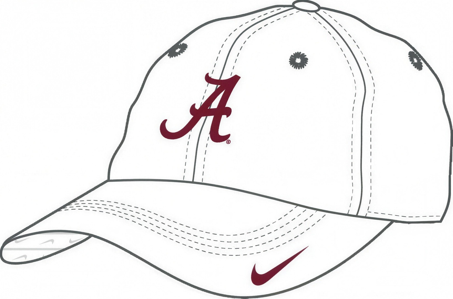 NCAA Alabama Crimson Tide Nike Club CC Unstructured Adjustable Cap