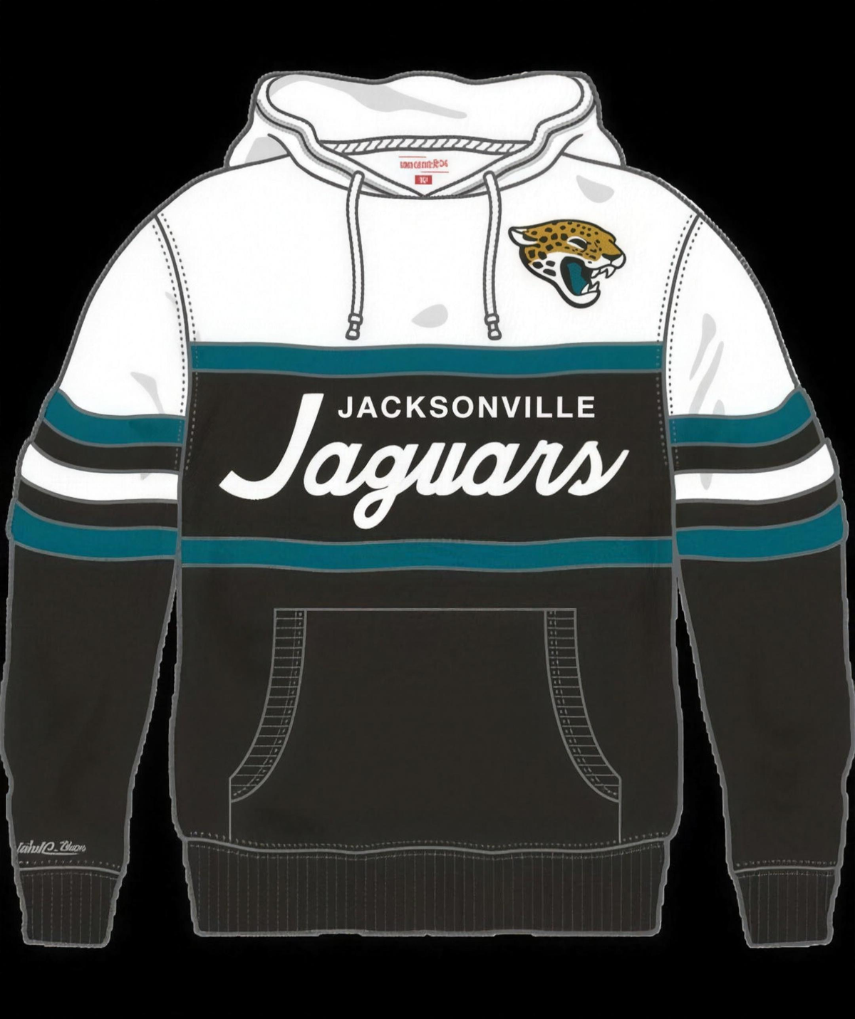 Jacksonville Jaguars Mitchell & Ness Men's Team Color Head Coach Black Hoodie
