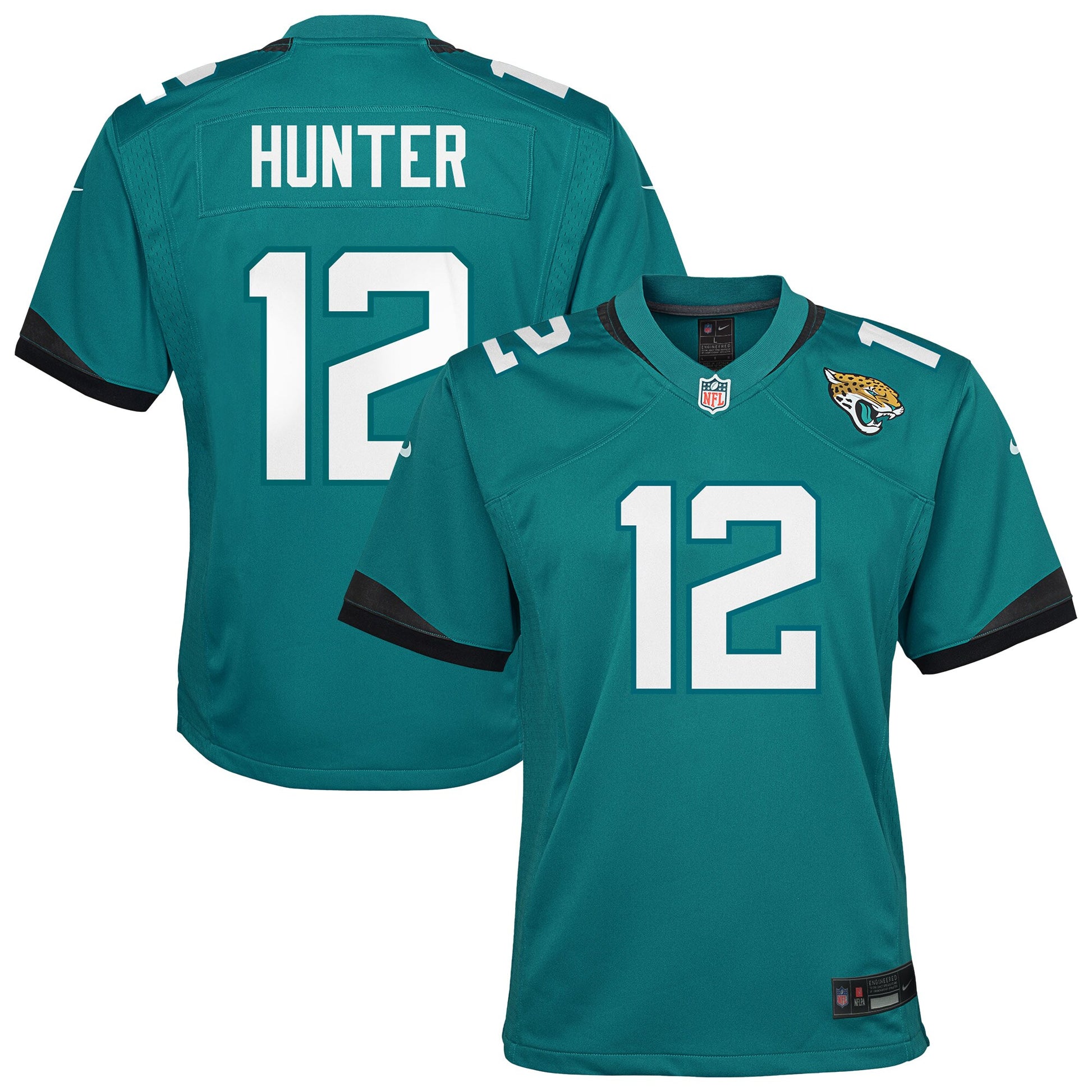Youth Travis Hunter Jaguars teal Nike team game jersey