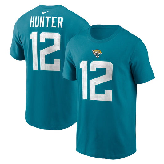Travis Hunter Jaguars teal Nike name and number t-shirt