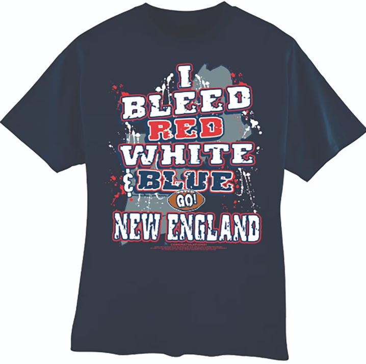 I Bleed Red White Blue New England - officially licensed fan gear