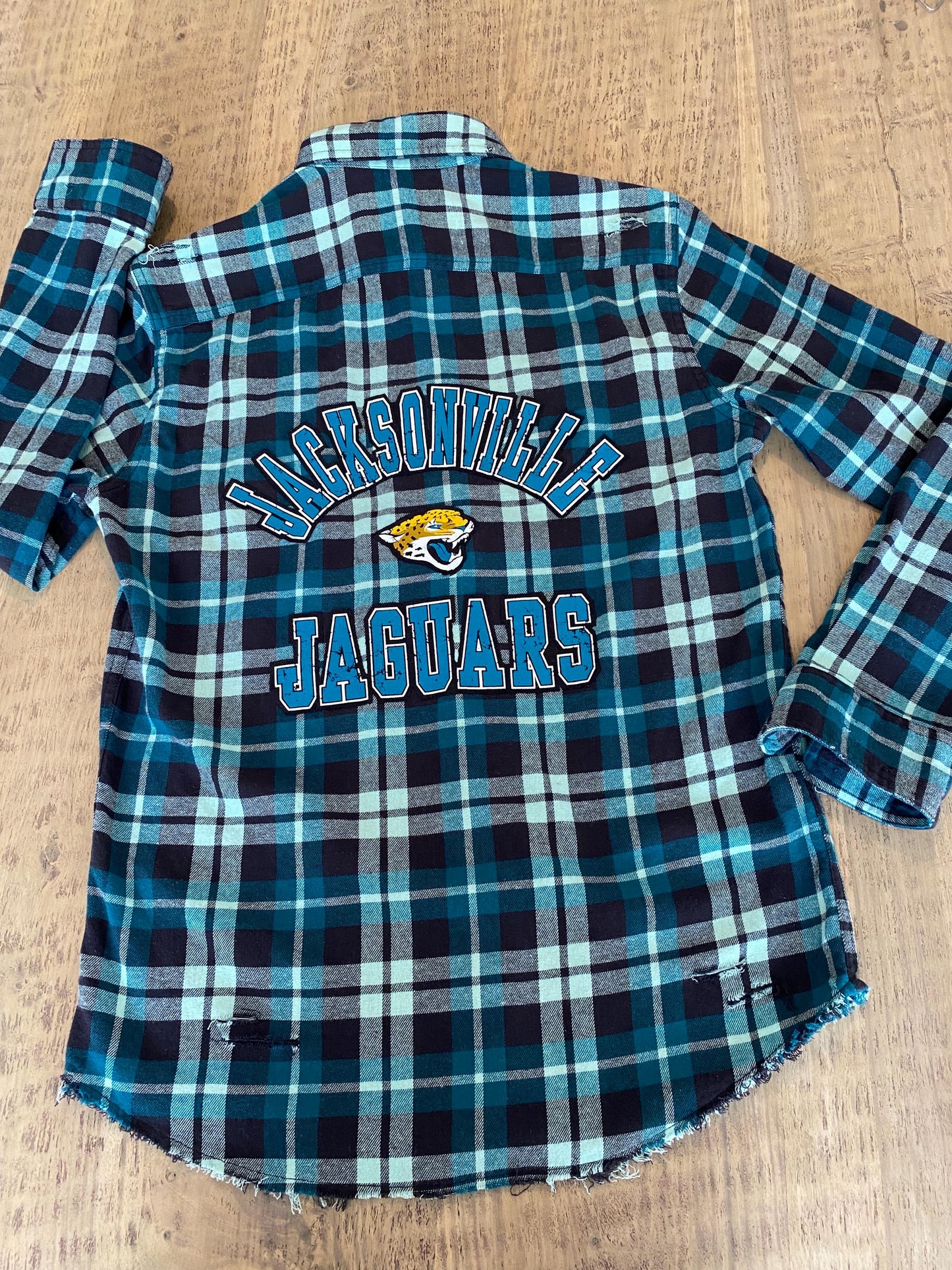 JACKSONVILLE JAGUARS 2016 WORDMARK BASIC FLANNEL SHIRT - WOMENS