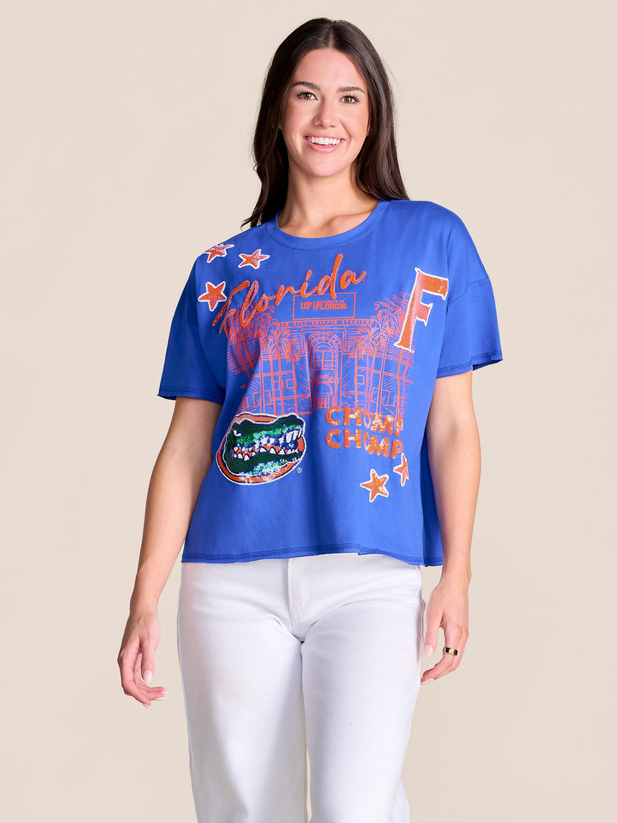 University of Florida Gators Stewart Simmons Ladies Fourth Quarter Sequin Tee