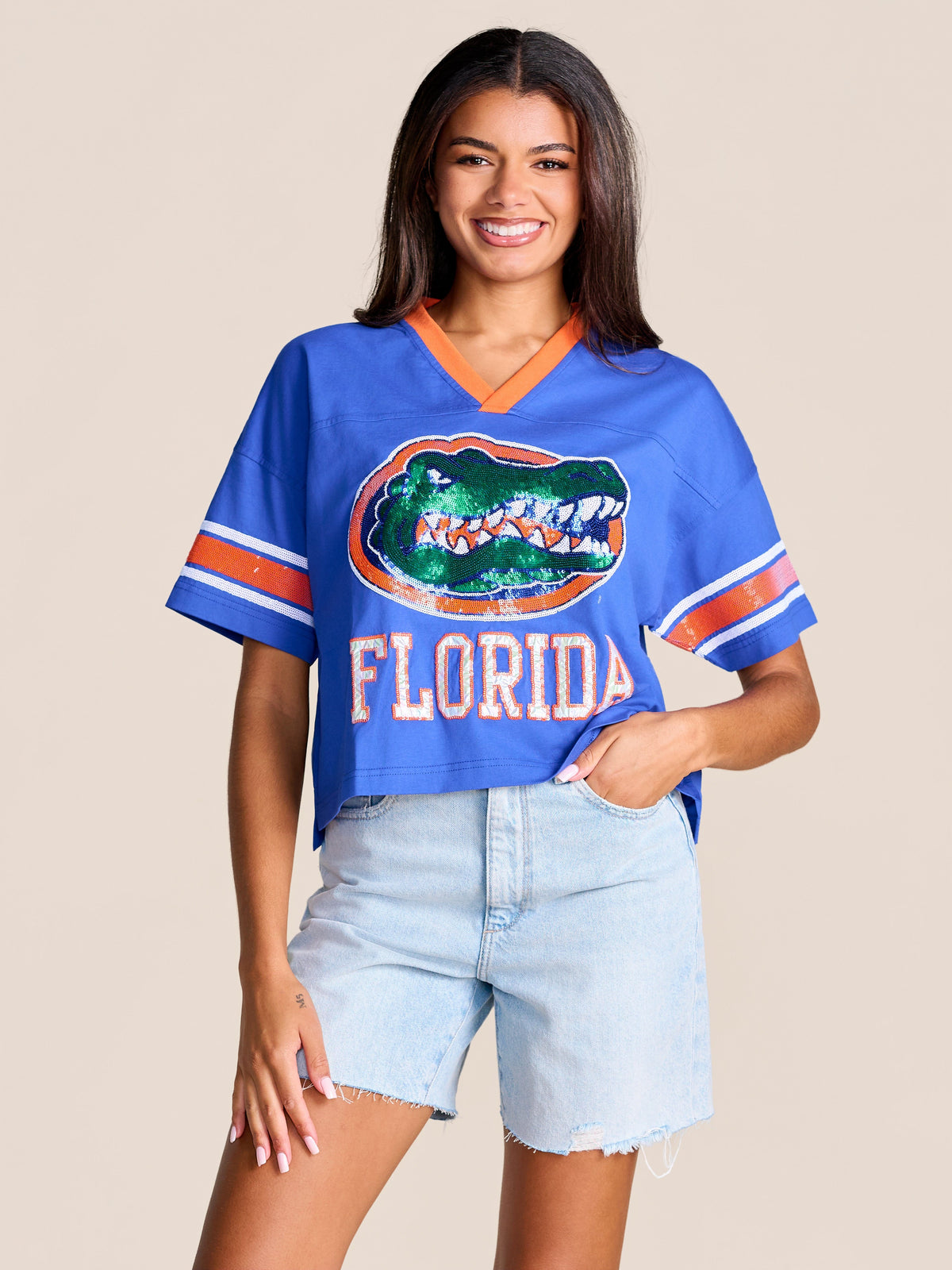 University of Florida Gators Stewart Simmons Ladies Blitz Sequin Jersey Tee