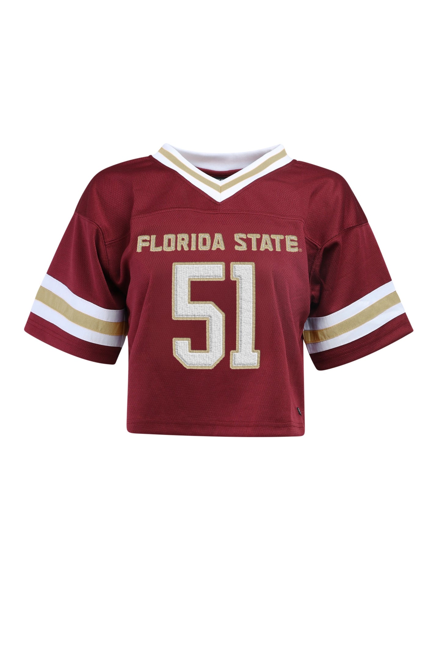 Florida State Seminoles Hype and Vice Ladies Garnet Cropped Football Jersey