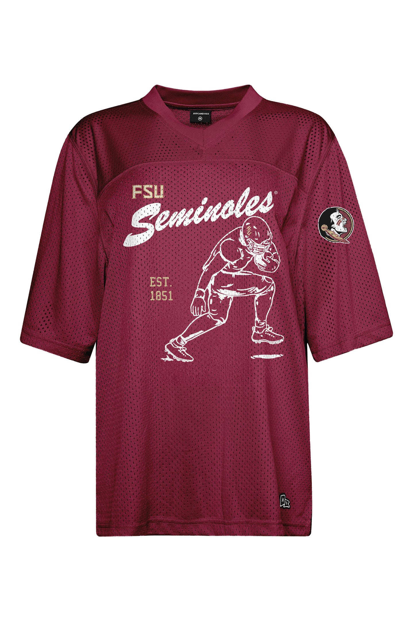 Florida State Seminoles Hype and Vice Ladies Garnet Heavy Mesh Football Jersey