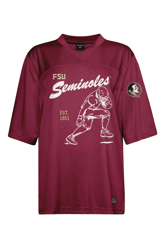 Florida State Seminoles Hype and Vice Ladies Garnet Heavy Mesh Football Jersey