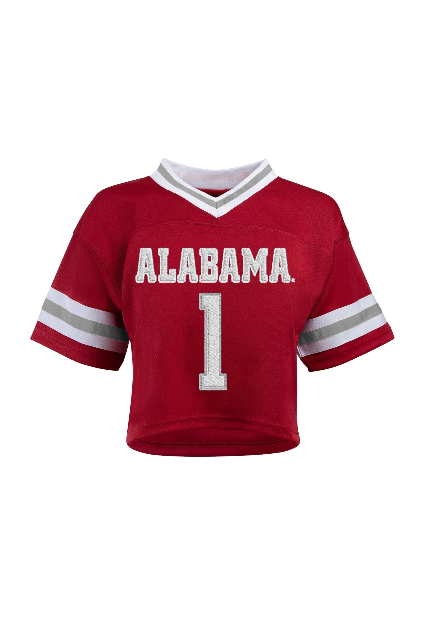 Alabama Crimson Tide Hype and Vice Ladies Cardinal Cropped Football Jersey