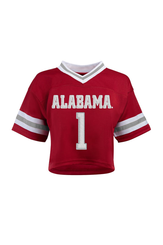 Alabama Crimson Tide Hype and Vice Ladies Cardinal Cropped Football Jersey