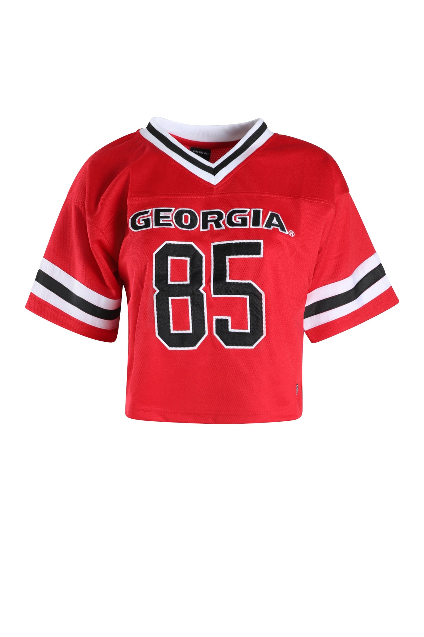Georgia Bulldogs Hype and Vice Ladies Red Cropped Football Jersey