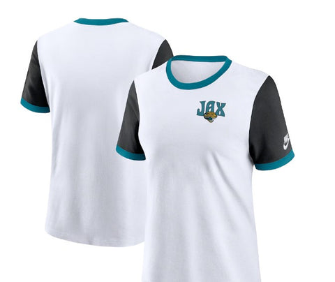 Jacksonville Jaguars Nike Ladies Rewind Ringer T-Shirt