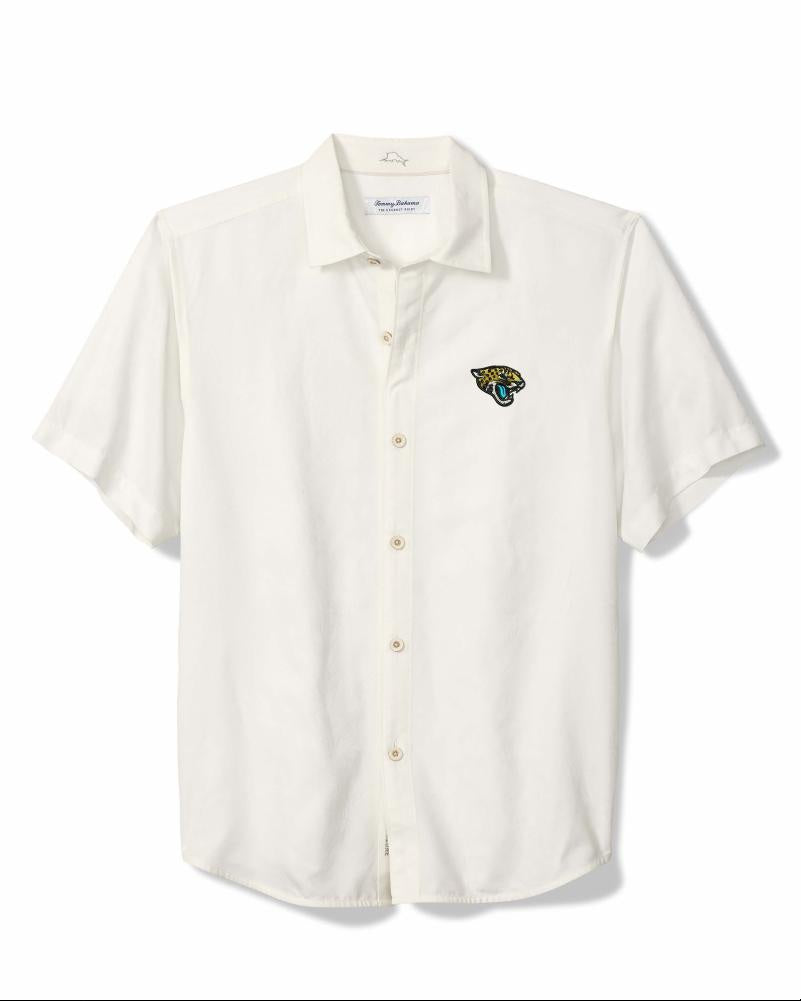Jacksonville Jaguars Sport Coconut Point Palm Vista Button-Up Shirt Tommy  Bahama Ivory