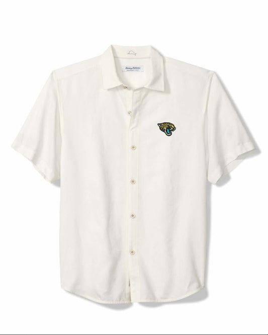 Jacksonville Jaguars Sport Coconut Point Palm Vista Button-Up Shirt Tommy  Bahama Ivory
