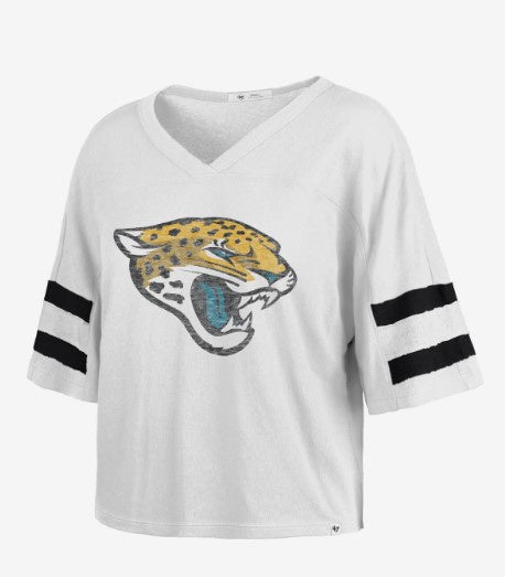 Jacksonville Jaguars '47 Brand Ladies Gridiron Premier Scout Crop Tee