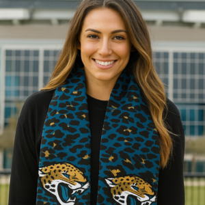 Jacksonville Jaguars Printed Fringe Scarf Teal