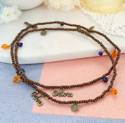 University of Florida Gators Seasons Jewelry Wood Bead Stretch Necklace - officially licensed fan gear