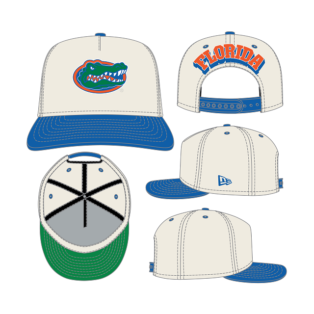 Florida Gators New Era 9FIFTY A-Frame Rear Hit Cream Snapback Hat