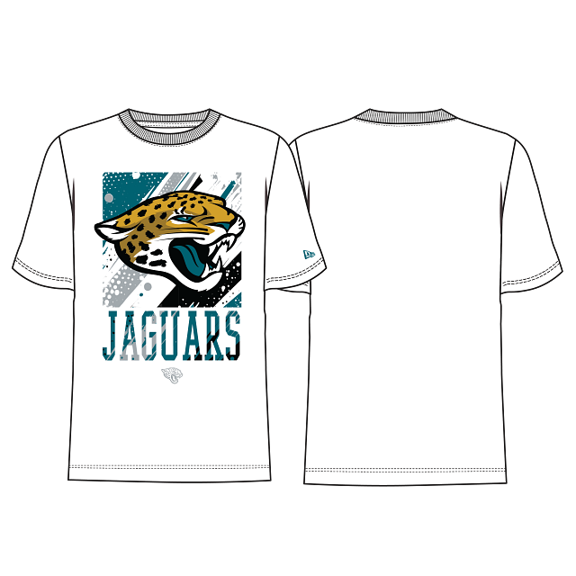 NFL Jacksonville Jaguars New Era Men's Distressed Logo White T-Shirt