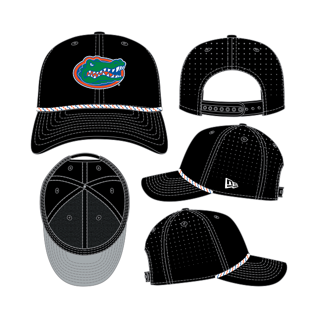 Florida Gators New Era 9SEVENTY Perforated Performance Black Rope Hat