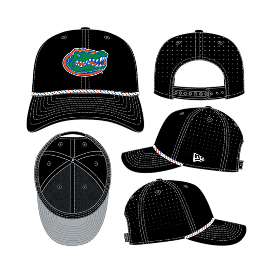Florida Gators New Era 9SEVENTY Perforated Performance Black Rope Hat