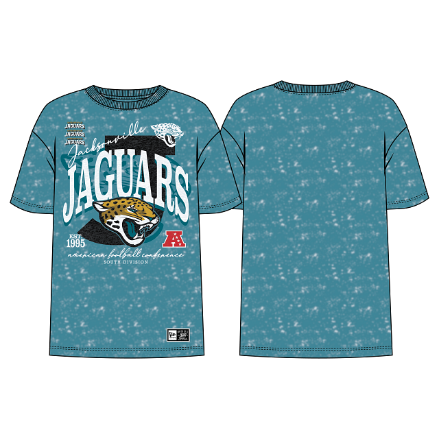 NFL Jacksonville Jaguars New Era Heather Teal Throwback Tee