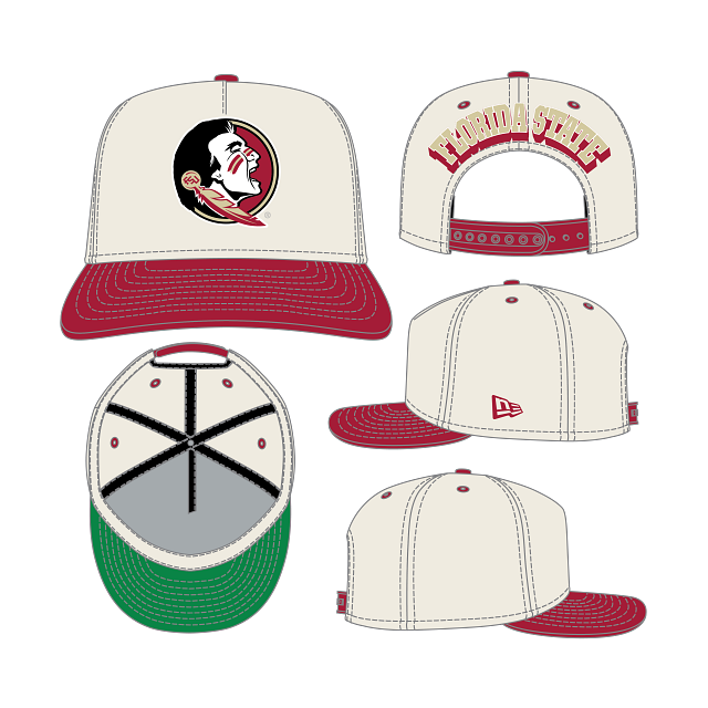 NCAA Florida State Seminoles New Era 9FIFTY A-Frame Rear Hit Adjustable Team Color Hat