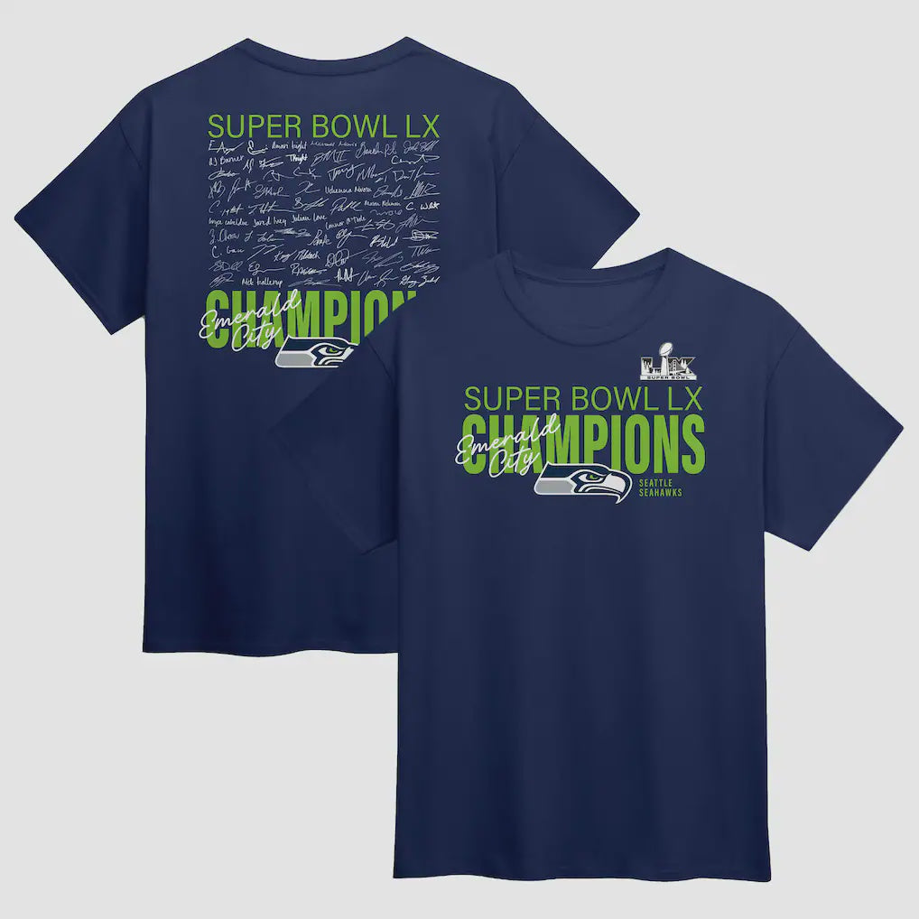 Seattle Seahawks Fanatics Super Bowl LX Champions Roster - officially licensed fan gear