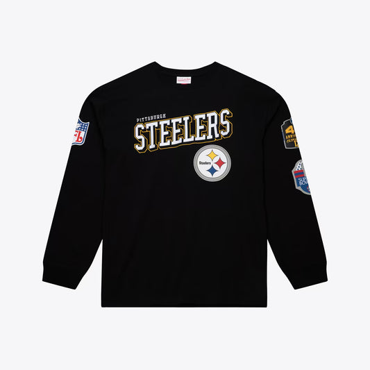 Pittsburgh Steelers Mitchell & Ness Men's Training Camp Black Long Sleeve T-Shirt