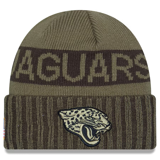 Jacksonville Jaguars Salute to Service 2025 New Era Knit Beanie