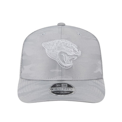 Jacksonville Jaguars New Era Gray Adventure Camo Trucker 9SEVENTY Stretch-Snap Adjustable Hat Men's