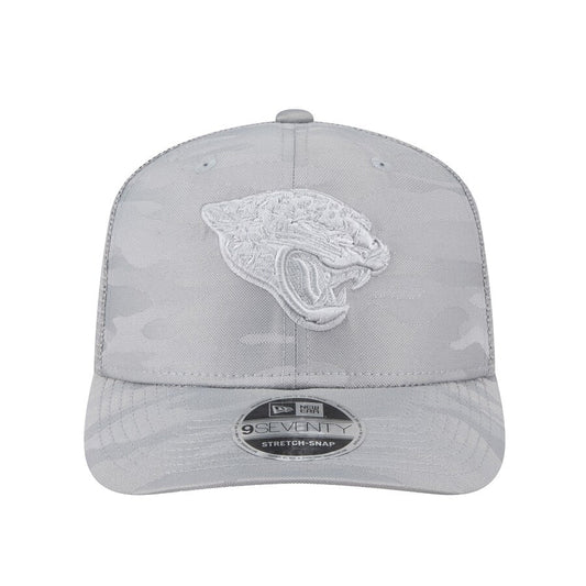 Jacksonville Jaguars New Era Gray Adventure Camo Trucker 9SEVENTY Stretch-Snap Adjustable Hat Men's