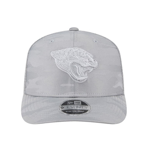 Jacksonville Jaguars New Era Gray Adventure Camo Trucker 9SEVENTY Stretch-Snap Adjustable Hat Men's