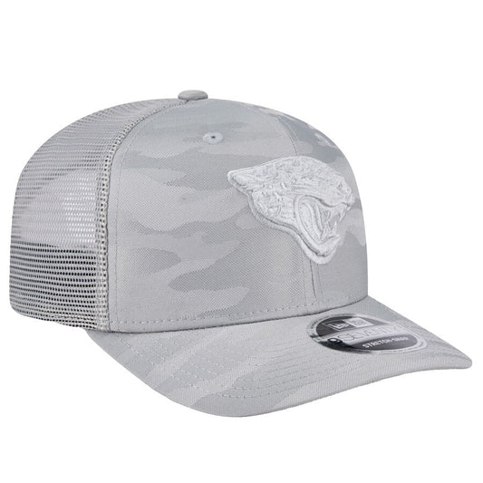 Jacksonville Jaguars New Era Gray Adventure Camo Trucker 9SEVENTY Stretch-Snap Adjustable Hat Men's