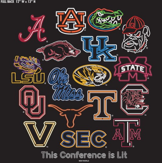 New World Graphics SEC Neon Sign This Conference is Lit Black Tee