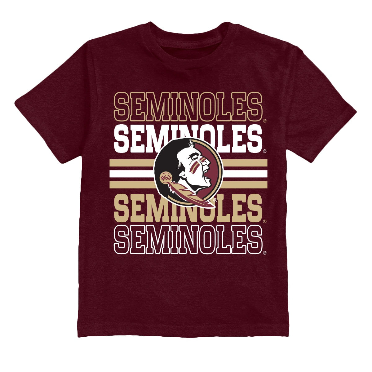 NCAA Florida State Seminoles Vive La Fete Toddler Boys Stacked Logo Garnet T-Shirt