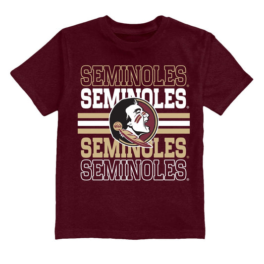 NCAA Florida State Seminoles Vive La Fete Toddler Boys Stacked Logo Garnet T-Shirt