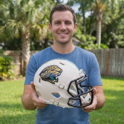 NFL Jacksonville Jaguars Riddell Retro Speed Mini White Football Helmet - lifestyle video