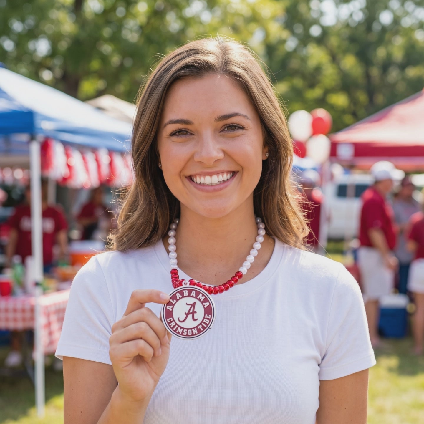 NCAA Alabama Crimson Tide Rico A Logo Sport Beads with Medallion - lifestyle video